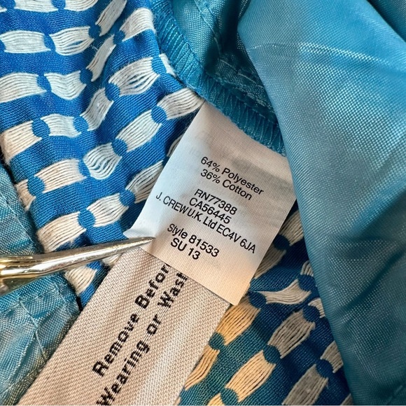 J. Crew ‘Cafe Capri’ in Turquoise & White Clip Dot Jacquard Size 6 - Picture 7 of 12
